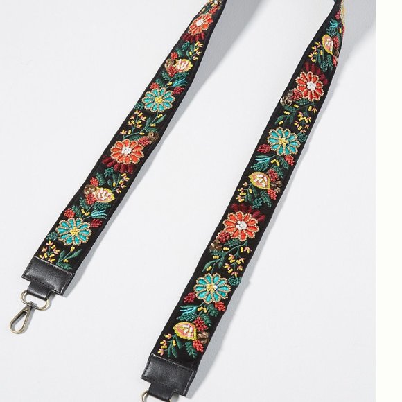 ⭐️ Florentine Beaded Floral Flower Hipster Hippie Vaca Chic Boho Artsy Bag Strap - Picture 1 of 5